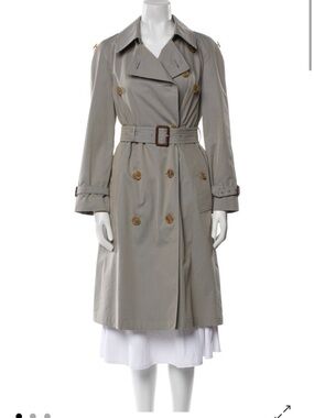 Burberry Light Gray Trench Coat with Belt